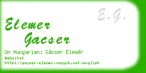 elemer gacser business card
